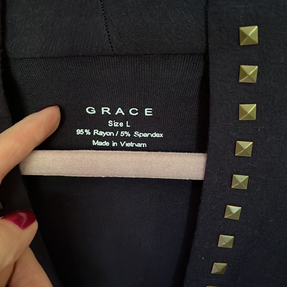 Large Navy Blue Grace Top - Picture 2 of 5